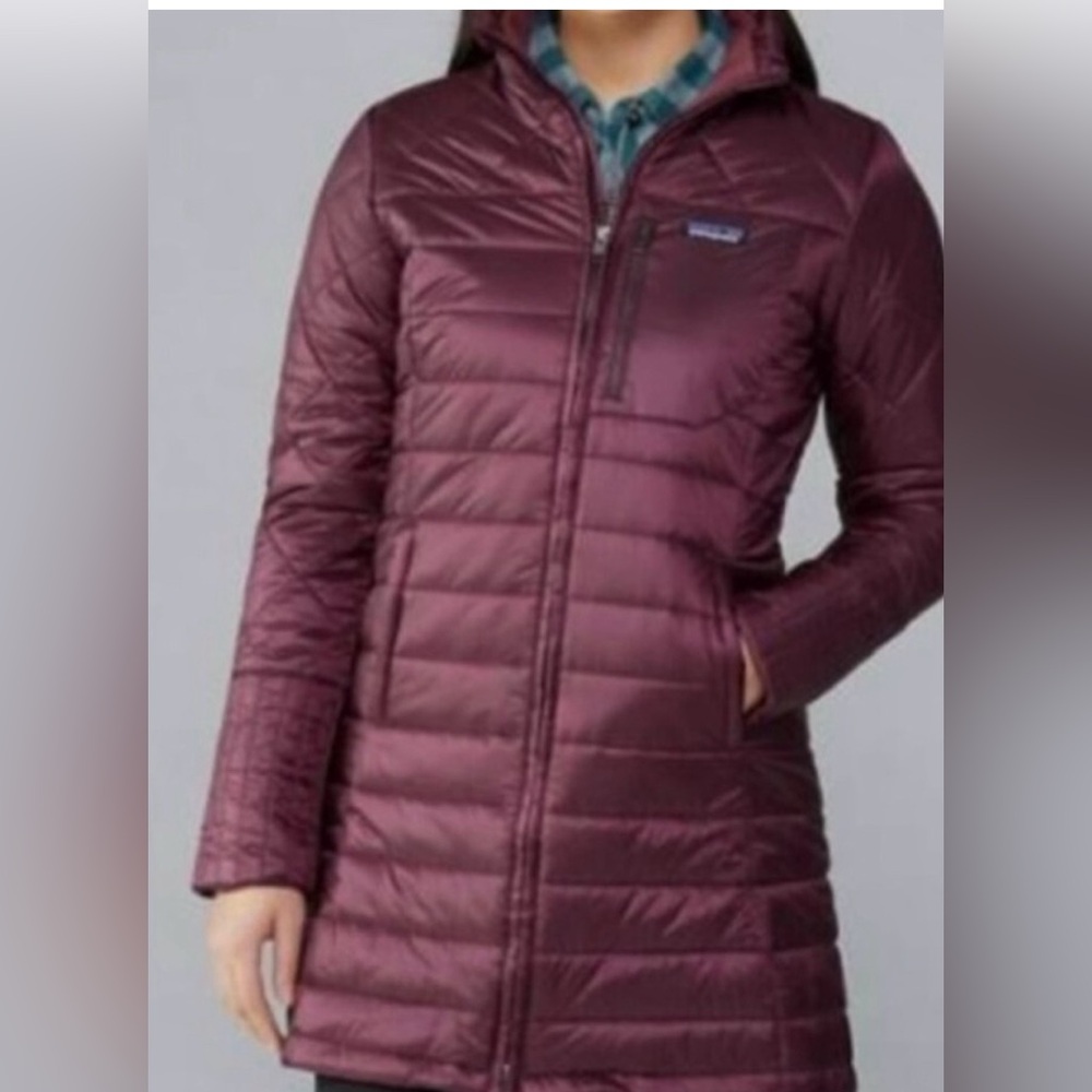 Patagonia Radalie Insulated Long Line Women's Purple Puffer Jacket, Size Large - Picture 2 of 14